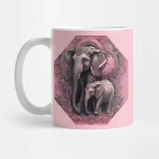 Beautiful elephant and calf Mug